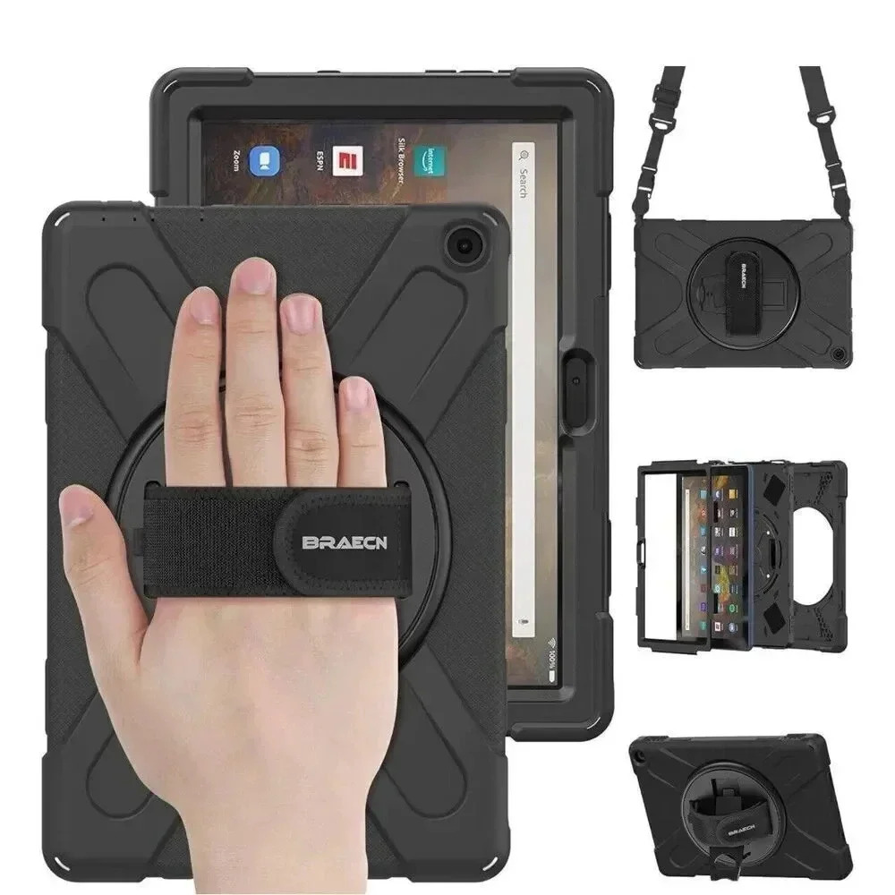 Fire HD 10/HD 10 Plus 11th Generation 2021 Case, Stand Carrying Strap Kids Cover